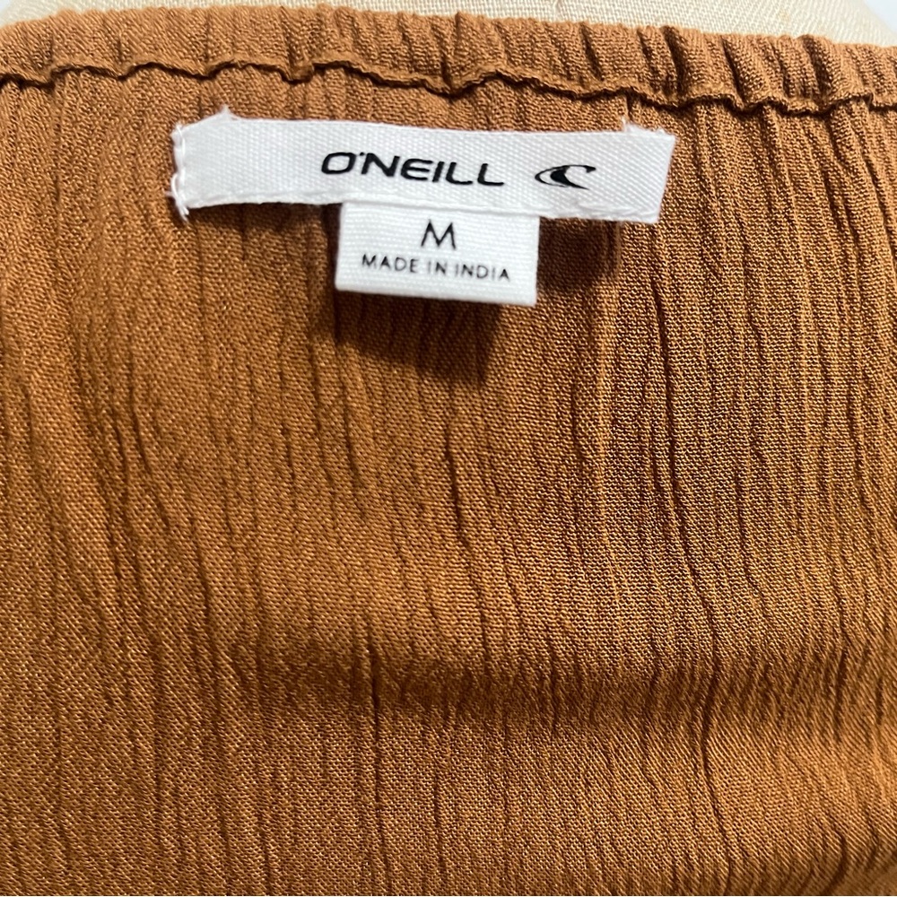 O'Neill Brown V-Neck Ruched Blouse New - Picture 6 of 9